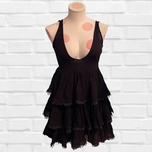 Lovers + Friends Black Tiered Mini Dress